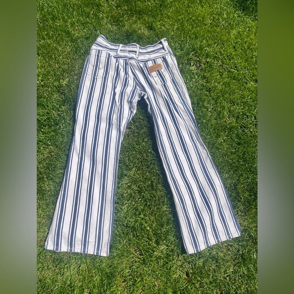 60s Vintage Wrangler Misses Striped Button Fly Jeans - Picture 4 of 13